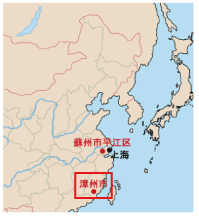 漳州市の位置地図
