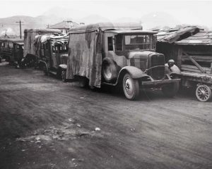 基地となった進駐軍のトラックの画像