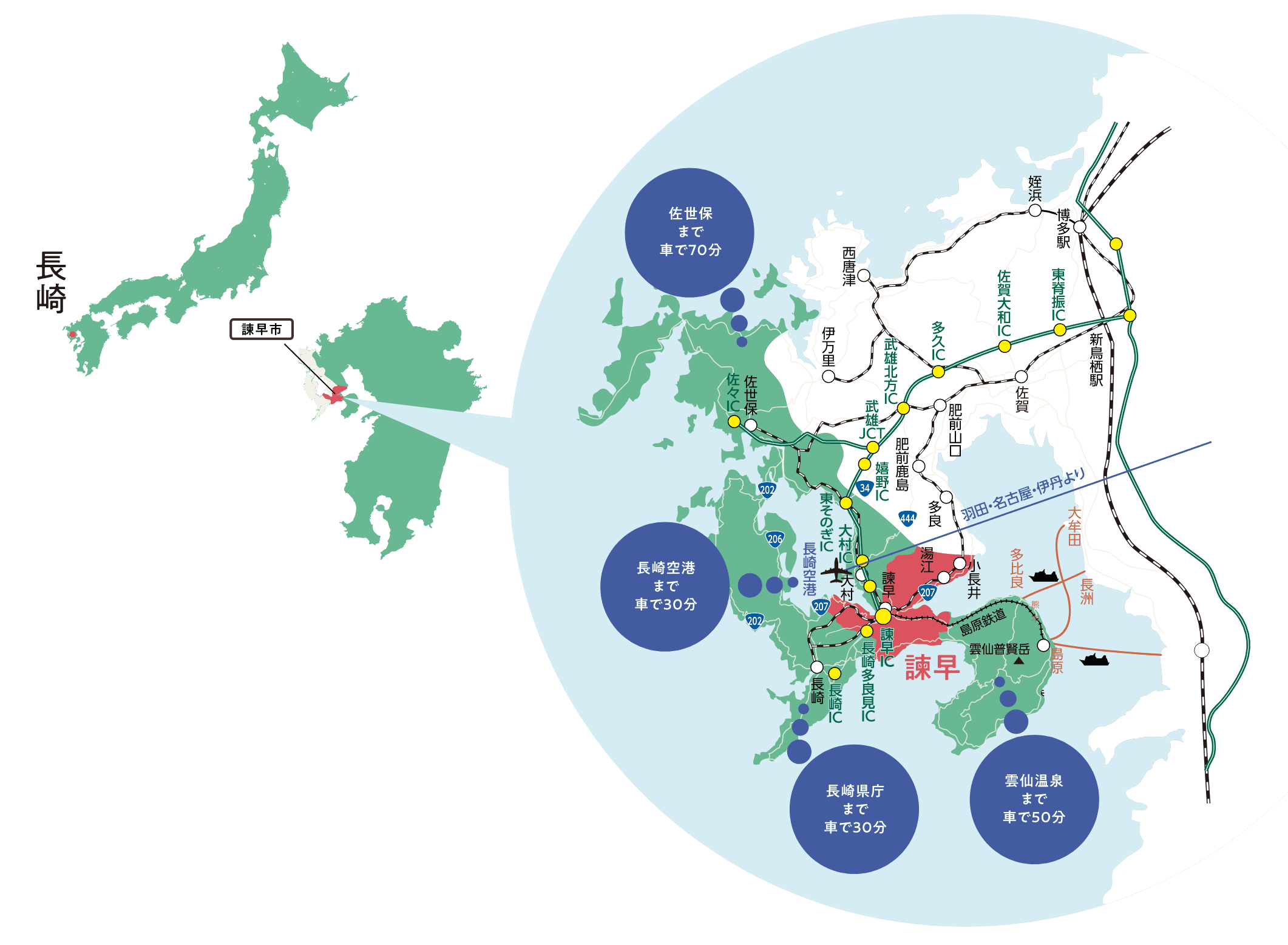 諫早市アクセス地図