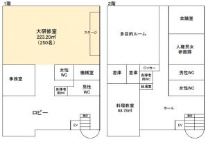 高城会館見取図（1階、2階）