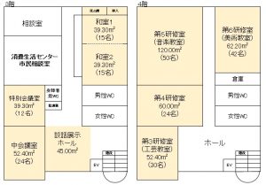 高城会館見取図（3階、4階）の画像