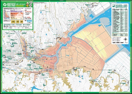 本明川半造川ハザードマップ　地図面