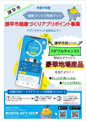 令和7年度諫早市健康づくりアプリポイント事業表
