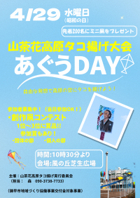 山茶花高原タコ揚げ大会あぐうDAYチラシ