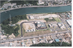 大村湾南部浄化センターの上空からの写真