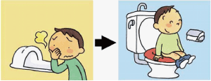 水洗トイレで快適な生活ができますのイメージイラスト