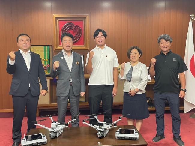 表敬【全国初 高校生ドローン減災士】ｐ