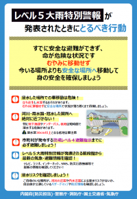 レベル5大雨特別警報府が発表されたときに取るべき行動1/2