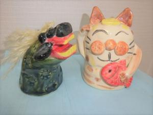 獅子舞と招き猫