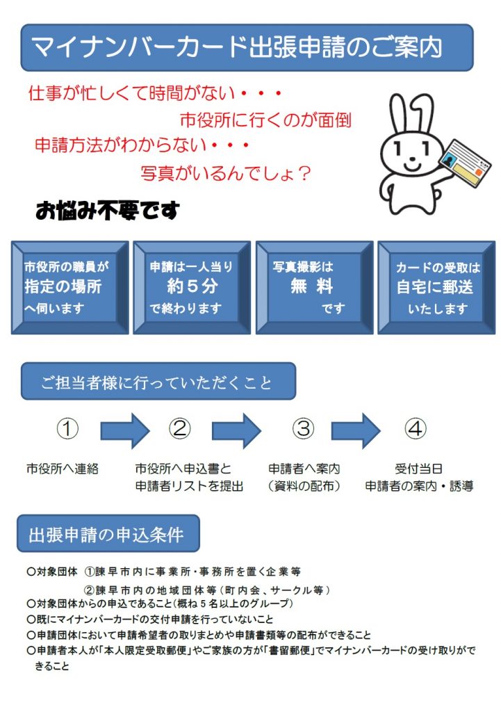 マイナンバーカード出張申請のご案内