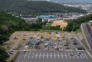 市営諫早南墓園全体を上空から写した写真