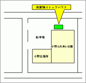 小野ふれあい会館のストックハウス地図のイラスト