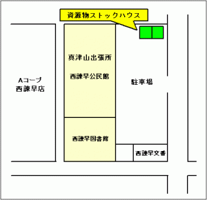 真津山出張所のストックハウス地図のイラスト