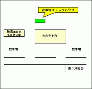 多良見支所のストックハウス地図のイラスト