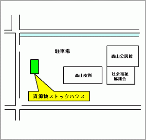 森山支所のストックハウス地図のイラスト