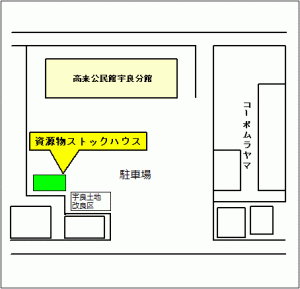 高来公民館宇良分館のストックハウス地図のイラスト