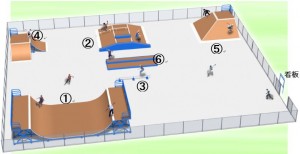 スケートボード場の配置図