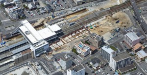 再開発事業施行区域上空から撮影