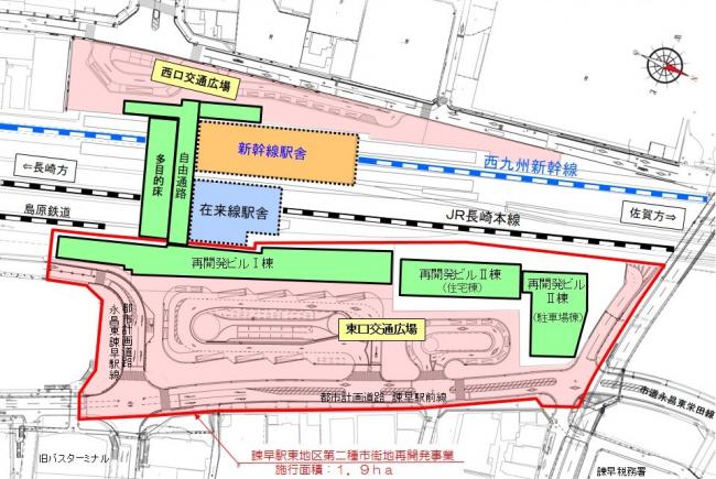 諫早駅周辺整備の計画図